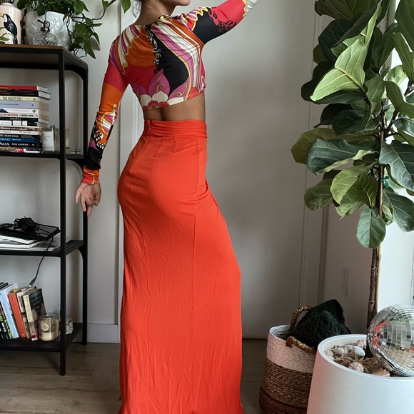 Ronny Kobo Halena Top and Blythe Matching Long Sleeve Crop Top and Skirt Set XS - Picture 7 of 14